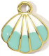 Pendentif coquillage- DORÉ, TURQUOISE et BLANC