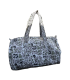 Sac polochon en matelassé indien fleuris - SAUGE, GRIS et NOIR