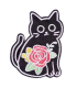 Thermocollant - Chats - NOIR avec une rose
