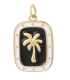 Pendentif plaque palmier - DORÉ, BLANC et NOIR