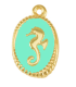 Pendentif hippocampe DORÉ et TURQUOISE