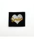 Étiquette tissée à coudre : Smile - NOIR, ÉCRU et OLVE
