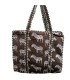 Tote bag indien matelassé - Imprimé Zèbre - CHOCOLAT