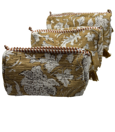 Set de 3 trousses indiennes - Fleurs - OCRE