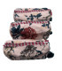 Set de 3 trousses indiennes - Fleurs - ROSE