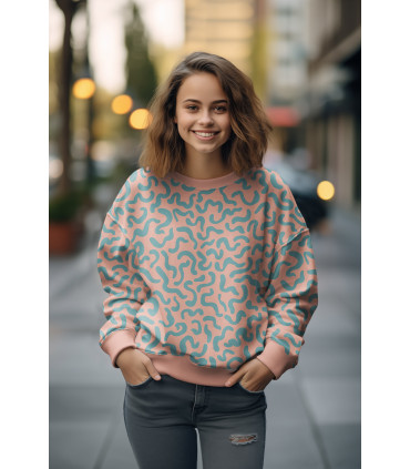 POPPY : Sweat abstrait - PÊCHE