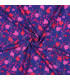 Viscose bouquets fleuris - BLEU COBALT