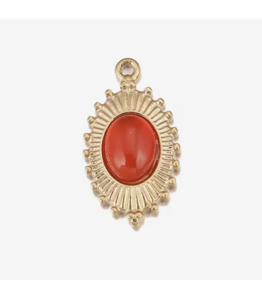 Pendentif ovale - ROUGE