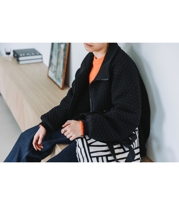 Tricot Piqué Matelassé - Noir