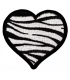 Thermocollant - Coeur Zèbre - NOIR et BLANC