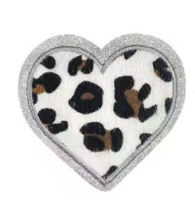 Thermocollant - Coeur Léopard - BLANC