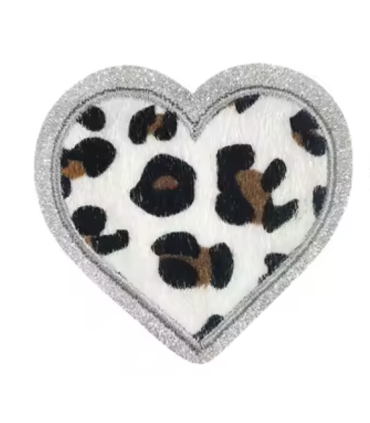 Thermocollant - Coeur Léopard - BLANC