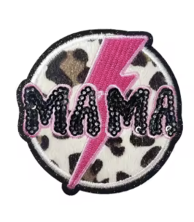 Thermocollant - Mama Rond Éclair Léopard - ROSE