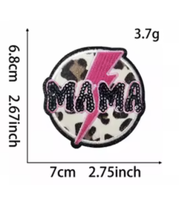 Thermocollant - Mama Rond Éclair Léopard - ROSE