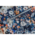 SEE YOU AT SIX : Toile de Coton Gabardine - Flower Joy - BLEU OCÉANA