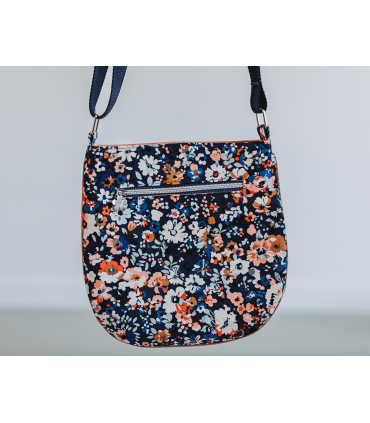 SEE YOU AT SIX : Toile de Coton Gabardine - Flower Joy - BLEU OCÉANA