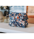 SEE YOU AT SIX : Toile de Coton Gabardine - Flower Joy - BLEU OCÉANA