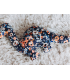 SEE YOU AT SIX : Toile de Coton Gabardine - Flower Joy - BLEU OCÉANA