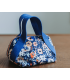 SEE YOU AT SIX : Toile de Coton Gabardine - Flower Joy - BLEU OCÉANA