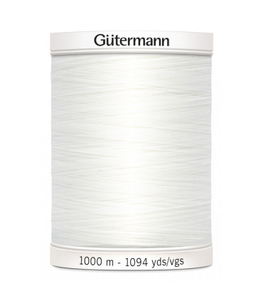 GÜTERMANN 100% polyester 1 000m 800 BLANC