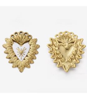 Pendentif coeur ex-voto - BLANC