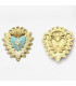 Pendentif coeur ex-voto - TURQUOISE