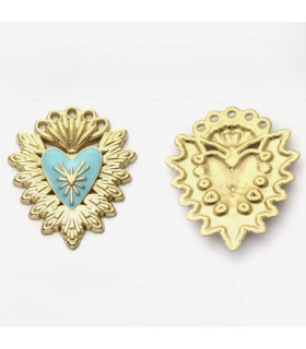 Pendentif coeur ex-voto - TURQUOISE