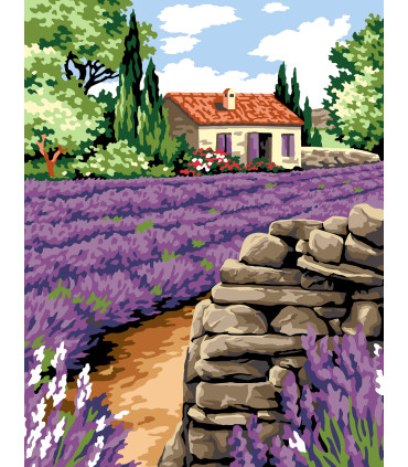 Margot : Canevas LE MUR AUX LAVANDES