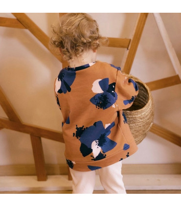 ÉGLANTINE ET ZOÉ: Sweat de Coton Anémona - CAMEL