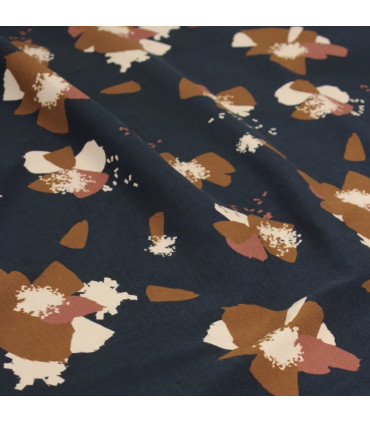 ÉGLANTINE ET ZOÉ: Jersey de Coton Anémona - BLEU ENCRE