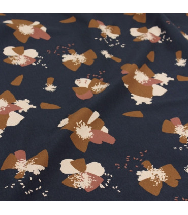 ÉGLANTINE ET ZOÉ: Jersey de Coton Anémona - BLEU ENCRE