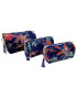 Trousses indiennes velours - Fleurs - BLEU MARINE