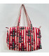 Sac polochon en matelassé indien - Rayures - ROUGE et BLANC