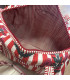 Sac polochon en matelassé indien - Rayures - ROUGE et BLANC