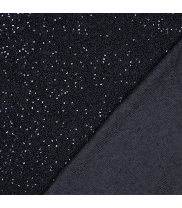 POPPY : Maille Sweat Sequins- MARINE