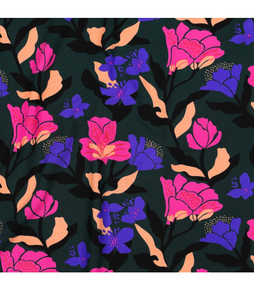 NÉRIDA HANSEN  Viscose AMIRA FLORAL- VERT
