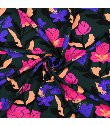 NÉRIDA HANSEN  Viscose AMIRA FLORAL- VERT