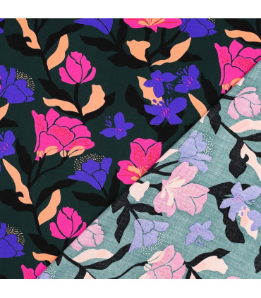 NÉRIDA HANSEN : Viscose AMIRA FLORAL- VERT