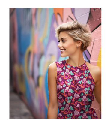 NÉRIDA HANSEN  Viscose AMIRA FLORAL- VERT