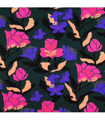 NÉRIDA HANSEN  Viscose AMIRA FLORAL- VERT