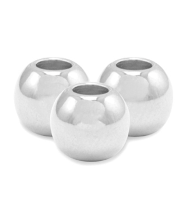 Perle ronde 5mm en laiton - Argenté