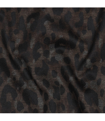 Viscose élasthanne - Motifs léopard - MARRON