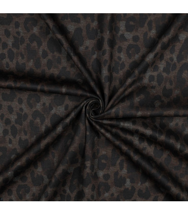 Viscose élasthanne - Motifs léopard - MARRON