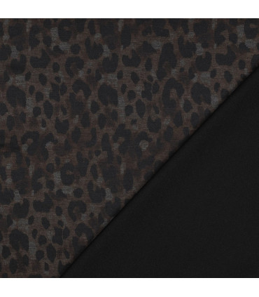 Viscose élasthanne - Motifs léopard - MARRON