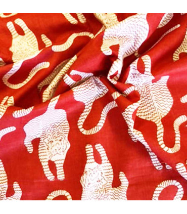 Coton Indien - TIGROU- ROUGE