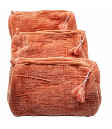 Trousses indiennes velours - UNIE- CORAIL