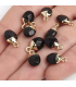 Pendentif pierre  bélière dorée - AGATHE NOIRE