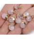 Pendentif pierre  bélière dorée - QUARTZ ROSE