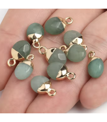 Pendentif pierre bélière dorée - AVENTURINE