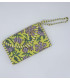 Trousse pliée 2 poches zippées -Fleurs - JAUNE